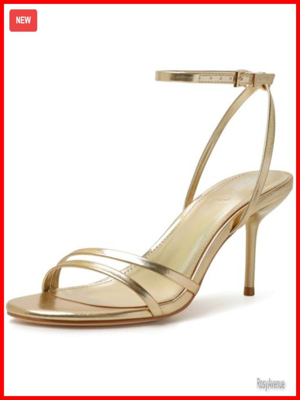 High Heels Kitten Heeled Sandals Ankle Strap Open Toe Strappy Stiletto Comfort